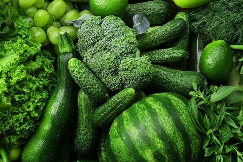 rau củ xanh tốt cho người bị nhồi máu tim