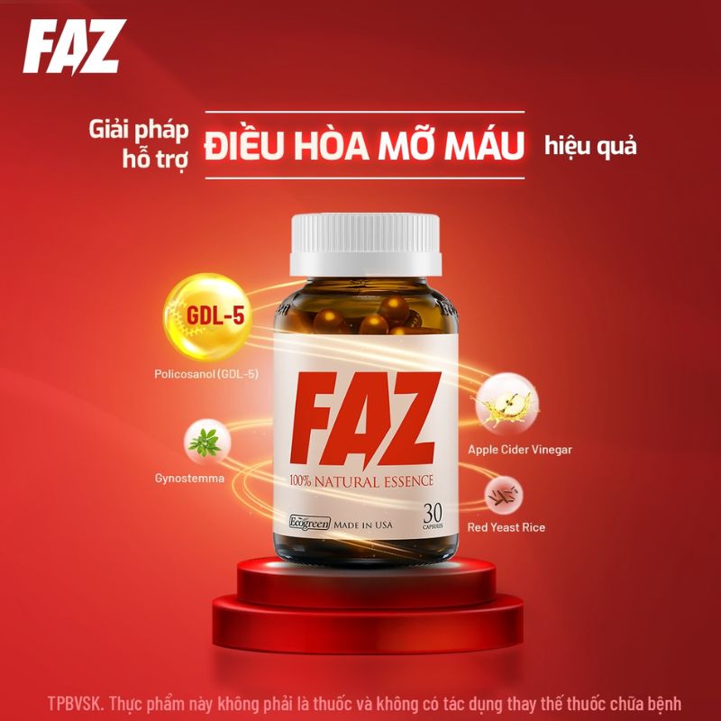 viên uống Faz hỗ trợ điều hòa mỡ máu
