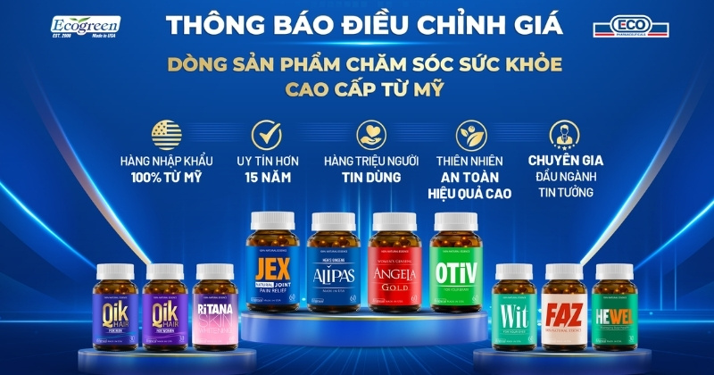 THÔNG BÁO ĐIỀU CHỈNH GIÁ BÁN CÁC SẢN PHẨM ECOGREEN